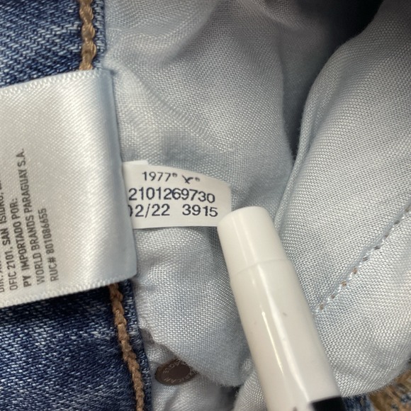 American Eagle 90's Straight Jeans Women's 0 Blue Denim Stretch Medium Wash - Picture 8 of 9